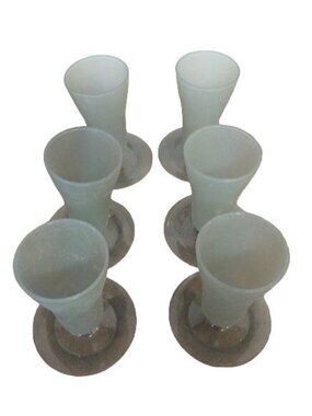 Tupperware 6 Tall Parfait Pudding Dessert cups gray / lids